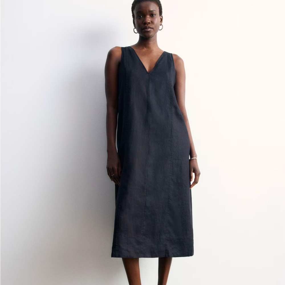 Everlane Black Linen Dress